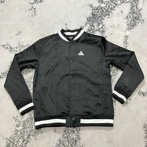 Black Pyramid Varsity Jacket Mens Size XL Snap Front Logo Black Streetwear